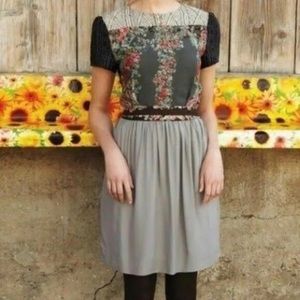 Ailanto Size 2 floral/gray short-sleeved dress